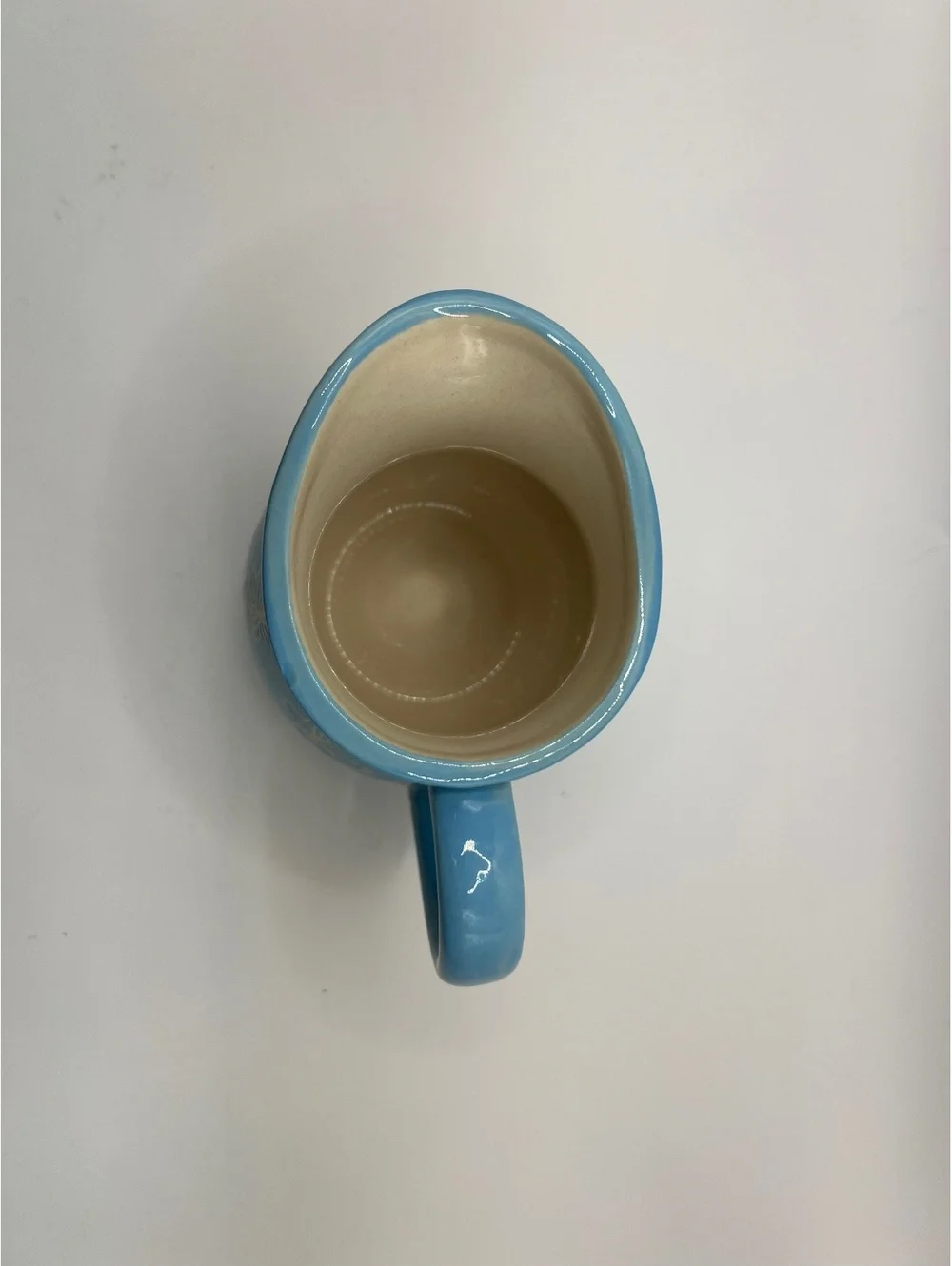 Cottagecore light blue ceramic Sugar Creamer Ivory Floral Design 4” tall